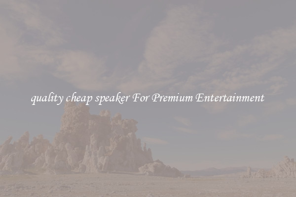 quality cheap speaker For Premium Entertainment 