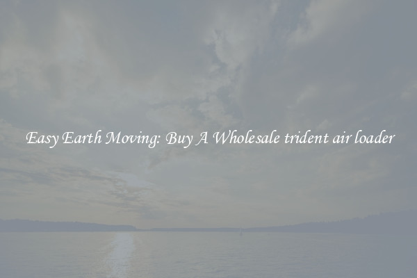 Easy Earth Moving: Buy A Wholesale trident air loader