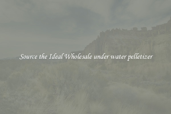 Source the Ideal Wholesale under water pelletizer