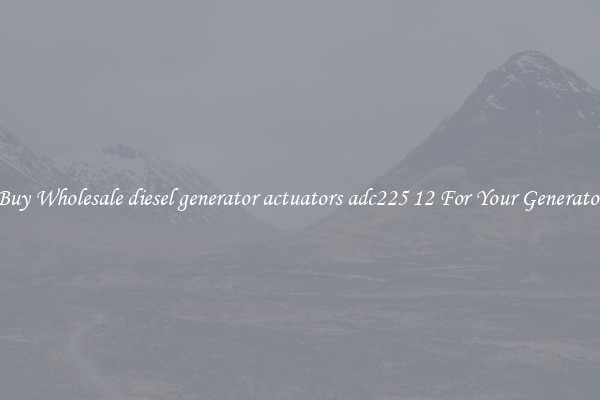 Buy Wholesale diesel generator actuators adc225 12 For Your Generator